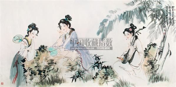 说尽心中无限事 镜心 设色纸本 - 117532 - 中国近现代书画 - 2005秋季拍卖会 -收藏网