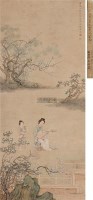 春园琵琶图 立轴 设色绢本 -  - 中国书画 - 2011秋季艺术品拍卖会 -收藏网
