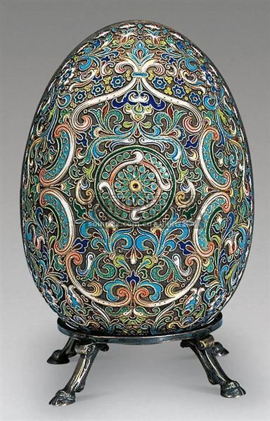 俄罗斯掐丝珐琅釉彩蛋 (一件)--瓷器 玉器 工艺品专场-2009秋季艺术品
