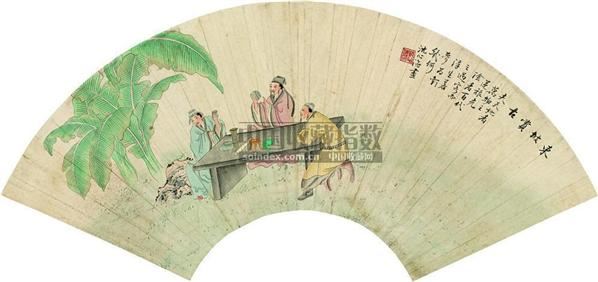东坡赏古 扇面 设色纸本 - 118893 - 中国书画专场（一） - 2011年迎春艺术品拍卖会 -收藏网