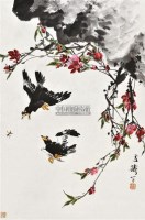 八哥争蜂 立轴 设色纸本 - 116837 - 中国书画（一） - 2011年春季拍卖会 -收藏网