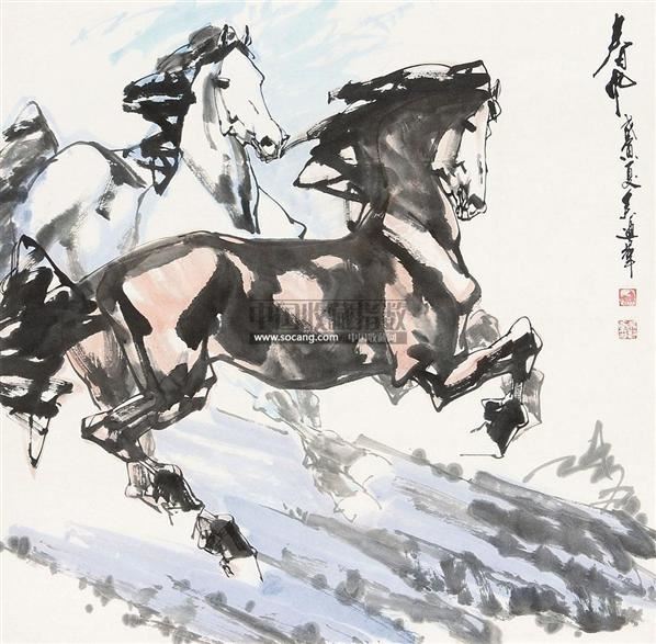 吴迅 马 镜片 纸本