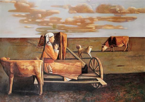 高虹 1992年作 蒙古·秋 布面 油画 - 156593 - 油画 - 2006年金秋珍品拍卖会 -收藏网
