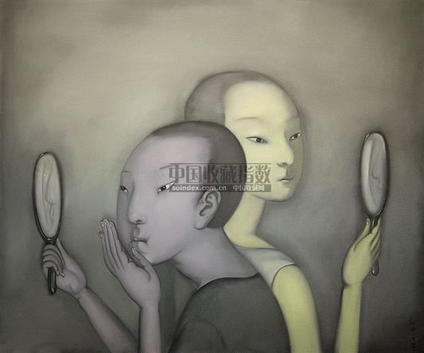 贺祖斌 镜中人 布面 油画