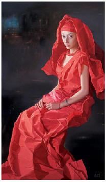 红纸新娘-待 油彩 亚麻布 - 140903 - 中国油画(一)-经典美术 - 2007