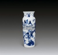 青花人物故事筒瓶 -  - 中国古董珍玩专场 - 2011年春季艺术品拍卖会 -收藏网