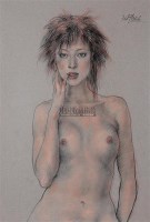 女人体 纸上  色粉 - 4655 - 油画 版画 - 2006秋季艺术品拍卖会 -收藏网