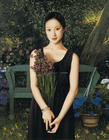 树荫下的少女 布面 油画 - 43947 - 中国油画·版画 - 2005冬季拍卖会