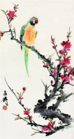 桃花鹦鹉 立轴 设色纸本 - 116837 - 中国近现代书画专场 - 2007年秋季拍卖会 -收藏网