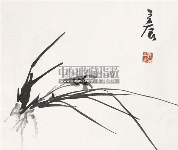 张立辰 兰草 镜心 设色纸本