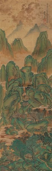 王翚 青绿山水 立轴 绢本