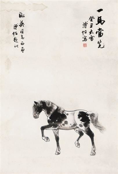 一马当先 镜心 水墨纸本-溥佐-中国书画-2008春季艺术品拍卖会-收藏网