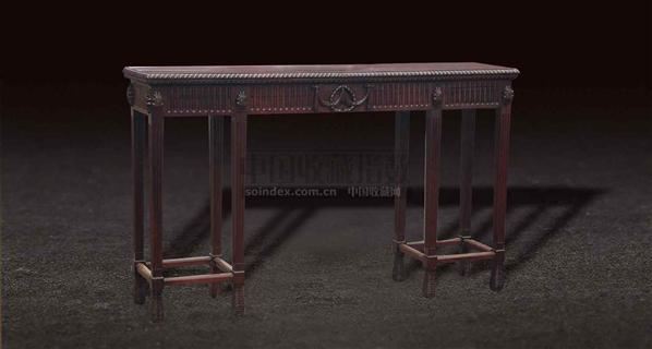 红木西洋式条桌		 -  - 古典家具专场 - 北京嘉缘四季艺术品拍卖会 -收藏网