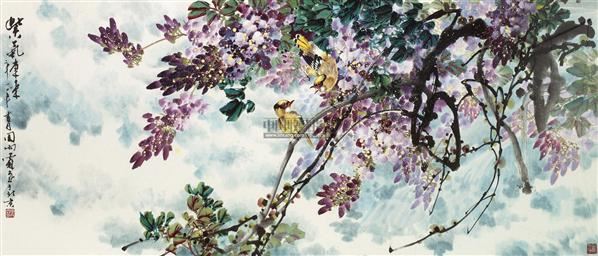 紫气东来 镜框 设色纸本 - 147739 - 中国书画 - 2011秋季艺术品拍卖会 -收藏网