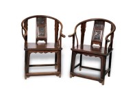 清 榉木圈椅 （一对） -  - 明清古典家具 - 2007春拍瓷器雅玩家具拍卖 -收藏网