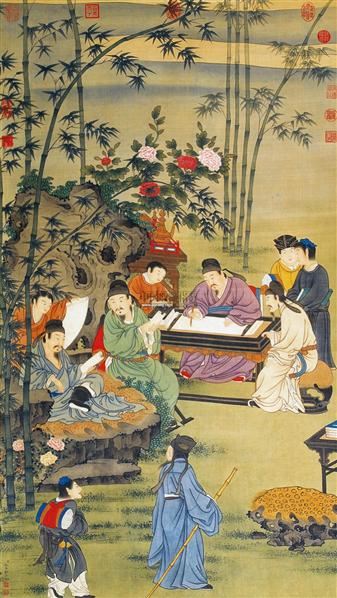 雅集图 立轴 设色绢本-姚文瀚-中国书画-第十三期书画