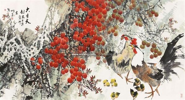 大吉大利 设色纸本 - 130103 - 中国书画（一） - 2011春季书画拍卖会 -收藏网