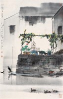 小院之晨 - 杨明义 - 中国书画（一） - 南京夏季书画精品联合拍卖会 -收藏网