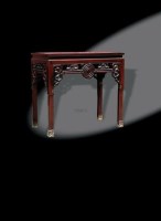 红木拉钱纹半桌 -  - 古典家具专场 - 中矿拍卖有限公司春季艺术品拍卖会 -收藏网