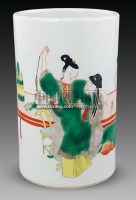 五彩西厢人物纹笔筒 -  - 古董珍玩 - 2011春季艺术品拍卖会 -收藏网