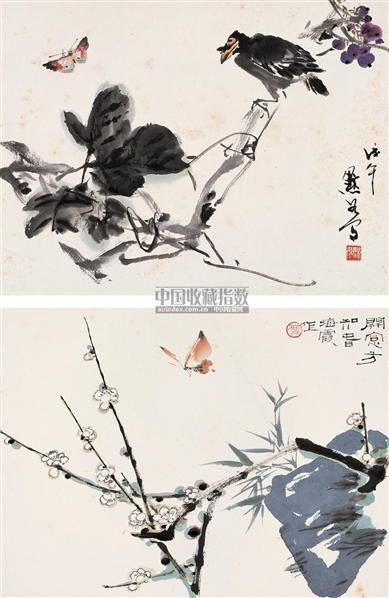 何海霞 何海霞 金默如 花鸟 镜心