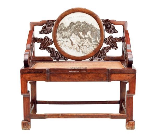 红木镶大理石宝座 -  - 中国古典家具清代,民国红木专场 - 2011中国