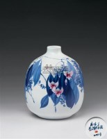 戚培才 山花 青花斗彩瓷瓶 -  - 近现代陶瓷（一） - 2010秋季拍卖会 -收藏网