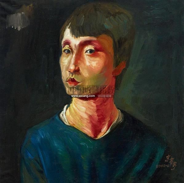 李贵男 男青年 布面油画