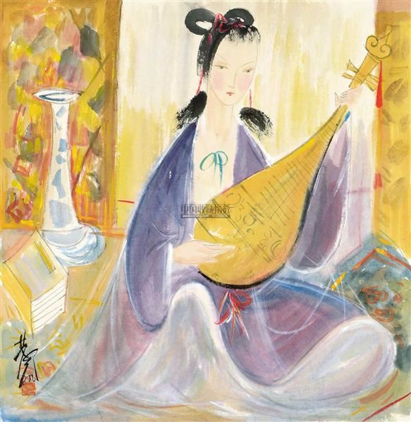 林风眠 仕女图 立轴 设色纸本