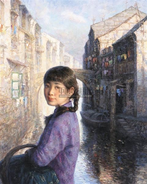 梦里水乡 布面油画 - 141151 - 中国油画专场 - 2007年春季拍卖会