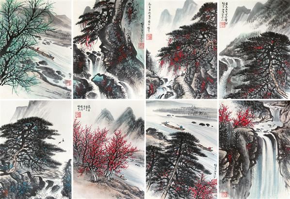 山水 册页 设色纸本 - 4438 - 中国书画 - 2011时