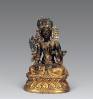 清中期 铜鎏金白度母像 -  - 妙音天籁-佛教艺术品 - 2006年秋（十周年）拍卖会 -收藏网