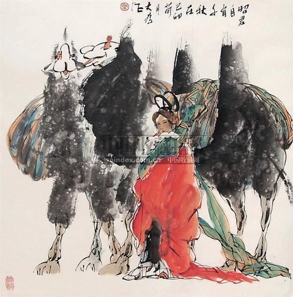 刘大为 昭君出塞 镜心 设色纸本