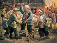 童年游戏 布面 油画 - 154445 - 油画、雕塑、版画暨广东油画、水彩 - 2006冬季拍卖会 -收藏网