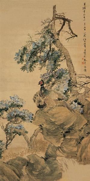 任伯年(1840-1896) 紫藤双雉