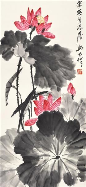荷花 立轴 纸本 - 2960 - 现当代中国书画专场 - 2011秋季艺术品拍卖