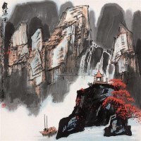 观瀑图 镜心 - 张步 - 中国书画 - 第68期中国书画拍卖会 -收藏网
