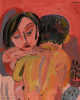 拥抱着 布面 油画 - 132401 - 中国油画 - 2006秋季艺术品拍卖会 -收藏网