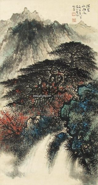 山水 立轴 设色纸本 - 4438 - 中国书画(一)四海