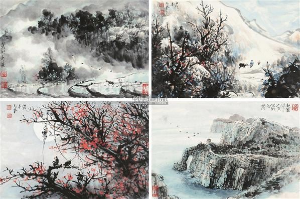 春夏秋冬 镜片(四开 设色纸本 149667 中国书画专场 2012四季