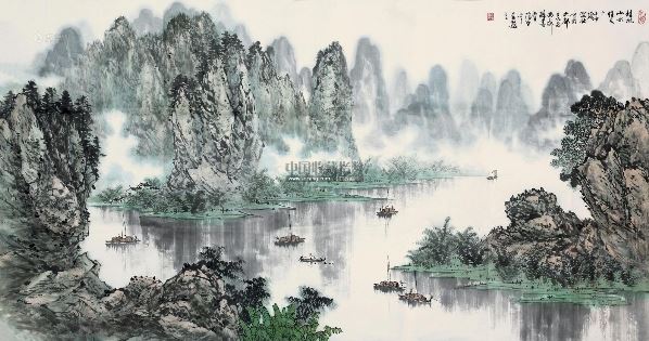 张介宇 桂林山水佳天下 镜心 设色纸本