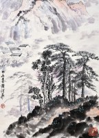 山水 立轴 设色纸本 - 123168 - 中国名家书画 - 2012年首届中国名家书画拍卖会 -收藏网