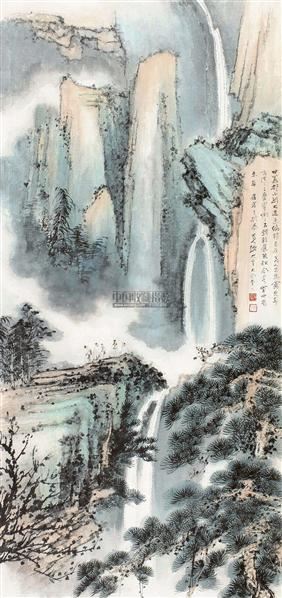 张大千 雁荡三折瀑
