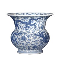 青花龙纹缠枝渣斗 -  - 瓷器专场 - 光大国际•艺术品拍卖会  -收藏网