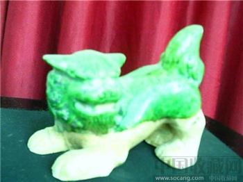 绿釉陶狮子-收藏网