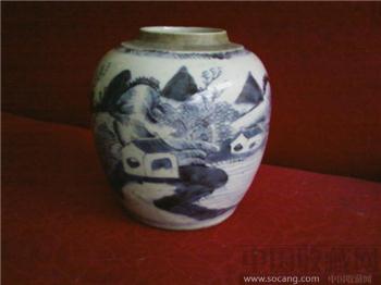 清山水画瓷罐-收藏网