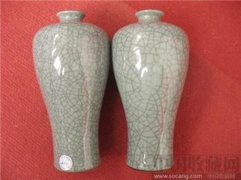 清   哥釉梅瓶（2）-收藏网