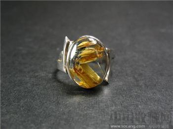 尚古斋：天然黄水晶 银指环-收藏网
