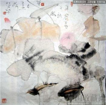 中國實力派畫家-周華君--荷塘秋風圖-收藏网