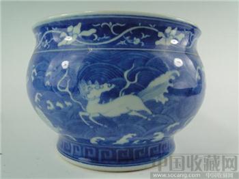 康熙海兽纹炉（古玩，瓷器，玉器，铜器，佛像，字画，杂项） -收藏网